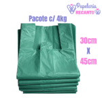 Sacola Plástica Reforçada Reciclada Verde 4kg - Imagem 2