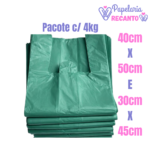 Sacola Plástica Reforçada Reciclada Verde 4kg