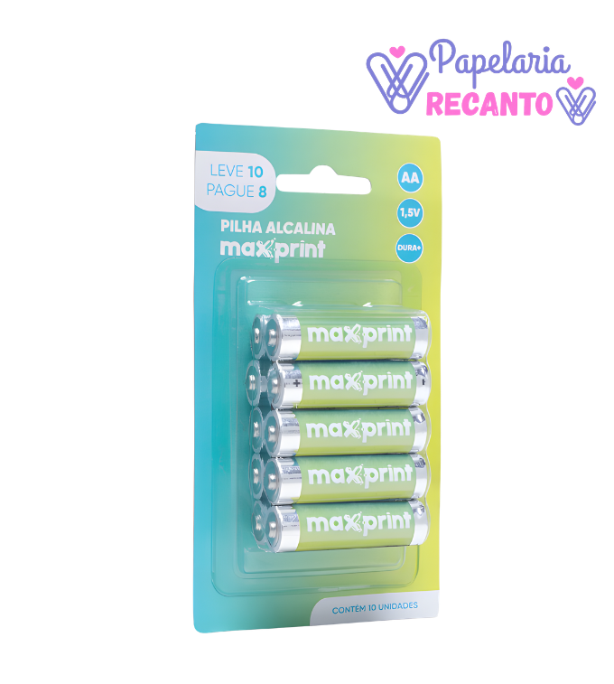Pilha Alcalina Maxprint AA Pequena 1.5V – 10 Unidades Pilha Alcalina Maxprint AA 1.5V – 10 Unidades - Imagem 1